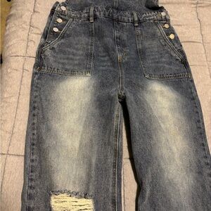 Women's Casual Blue Denim Overalls